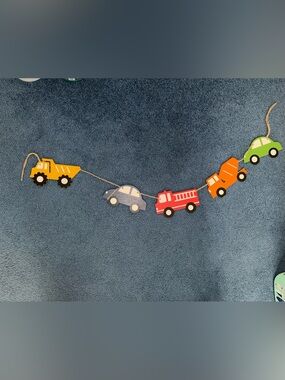 Multicolor Wooden Vehicle Wall Hanging